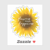 花は幸福引用文ひまわり シール (シート)