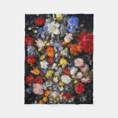 花は木製の容器に、ジャン・ブリュエゲル長老 フリースブランケット (正面)