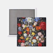 花は木製の容器に、ジャン・ブリュエゲル長老 マグネット (正面/裏面)