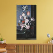 花は水晶の花瓶， 1652 キャンバスプリント (インサイチュ (リビング))