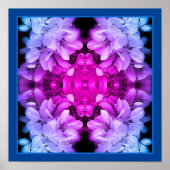 花は白と黒の抽象芸術 ポスター (正面)