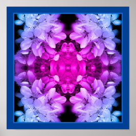 花は白と黒の抽象芸術 ポスター