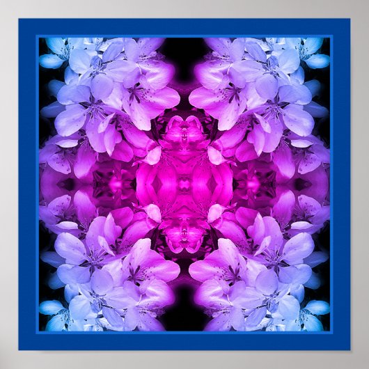 花は白と黒の抽象芸術 ポスター (正面)