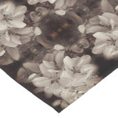 花は白黒抽象芸術色 ショートテーブルランナー (コーナー)