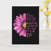 花は私が知っている天国は美しい場所のポーズドッグ カード (黄色い花)