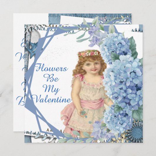 花は私のバレンタイン青い花の親愛娘 シーズンカード (正面/裏面)