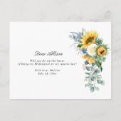 花は私のブライドメイドのカード インビテーションポストカード (裏面)