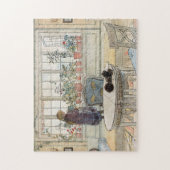 花は窓枠に、1895年カール・ラーソン ジグソーパズル (縦)