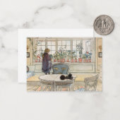 花は窓枠に、1895年カール・ラーソン ノートカード (正面/裏面インサイチュ)