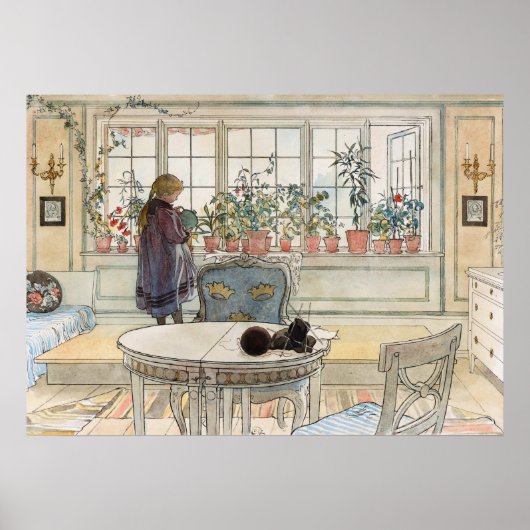 花は窓枠に、1895年カール・ラーソン ポスター (正面)