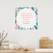 「花は競考え争しない」引用文 ポスター (キッチン)