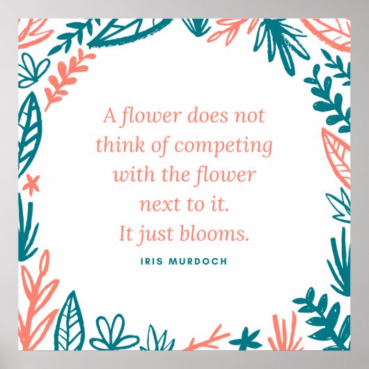 「花は競考え争しない」引用文 ポスター (正面)