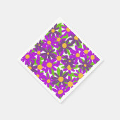 花は紫と緑 スタンダードカクテルナプキン (角)