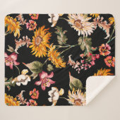 花は縫い目の無い美しい模様。Fabricテクスチャ シェルパブランケット (正面(横))