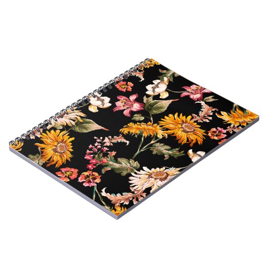 花は縫い目の無い美しい模様。Fabricテクスチャ ノートブック (左側)