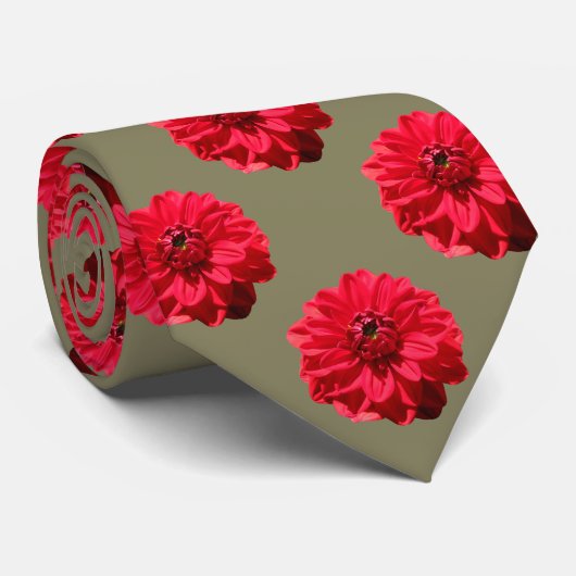 花は赤いダリアの写真をタイルを張りました ネクタイ (ロール)
