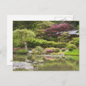 花は開花日本のの庭で ポストカード (正面/裏面)