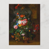 花は骨壷に入った石棚, 1680 by Ruysch ポストカード (正面)