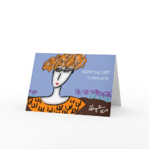 花は7つをx5"挨拶状w/env育てます