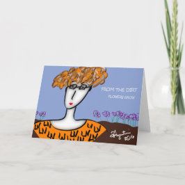 花は7つをx5"挨拶状w/env育てます カード