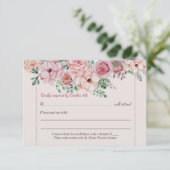 花はRSVPカードを縁どります 出欠カード (スタンド正面)