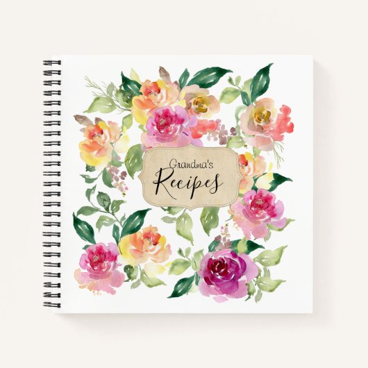 花ばあちゃんレシピ料理帳 ノートブック (正面)