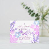 花ひげヘラ料理ベーキングレシピカード ポストカード (スタンド正面)