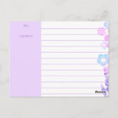 花ひげヘラ料理ベーキングレシピカード ポストカード (裏面)