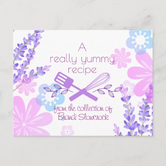 花ひげヘラ料理ベーキングレシピカード ポストカード (正面)