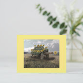 花ひまわりウミガメ葉書 ポストカード (スタンド正面)