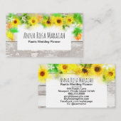 花ひまわりレモ素朴ンヴィンテージ古木 名刺 (正面/裏面)