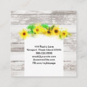 花ひまわり素朴オールドヴィンテージウッドレモン スクエア名刺 (裏面)