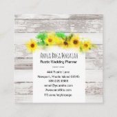 花ひまわり素朴ヴィンテージオールドウッドレモン スクエア名刺 (裏面)