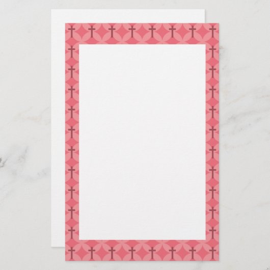 花びらおよび十字の文房具 便箋 (正面/裏面)