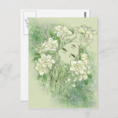 花びらおよび真珠の郵便はがき ポストカード (正面/裏面)