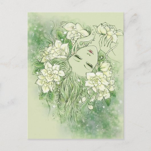 花びらおよび真珠の郵便はがき ポストカード (正面)