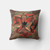 花びらが暖かいオレンジ色からセピア色にオフセットした花 クッション (裏面)