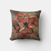 花びらが暖かいオレンジ色からセピア色にオフセットした花 クッション (正面)