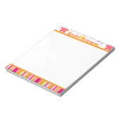 花びらとストライプメモ帳 ノートパッド (回転)