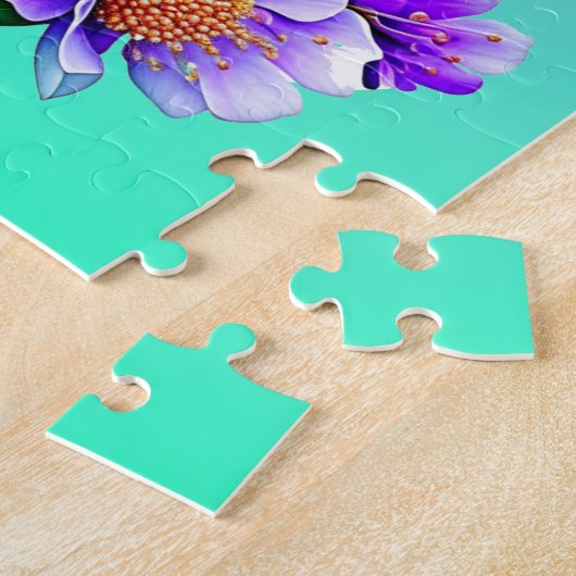 花びらとプリンかわいい猫とかわいらし花 ジグソーパズル (側面)