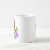 花びらとプリンかわいい猫とかわいらし花 モーフィングマグカップ (中央)