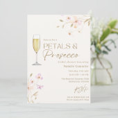 花びらとプロセコエレガントブライダルシャワーパーティー 招待状 (スタンド正面)