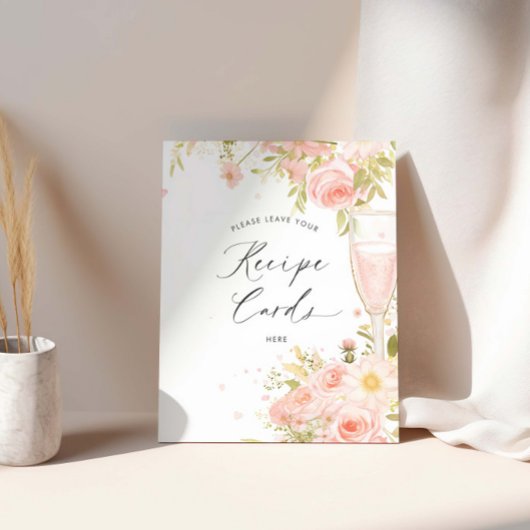 花びらとプロセコ離れレシピカード ポスター