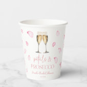 花びらとプロセッコのシャンパーニュ ブライダルシャワー 紙コップ (正面)