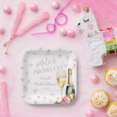 花びらとプロセッコのミモザシャンパン ブライダルシャワー ペーパープレート (パーティー)