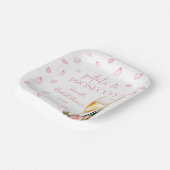 花びらとプロセッコのミモザシャンパン ブライダルシャワー ペーパープレート (傾斜あり)