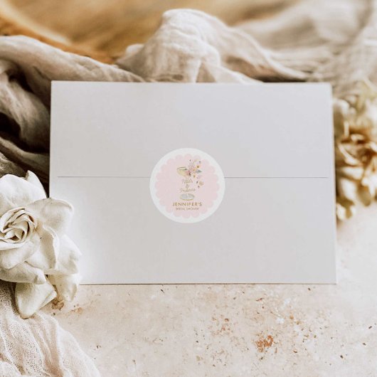 花びらとプロセッコウェディングシャワーの好意 ラウンドシール