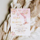 花びらとプロセッコエレガントフローラブライダルシャワー 招待状