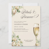 花びらとプロセッコクリームバラブライダルシャワー 招待状 (正面)