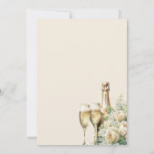 花びらとプロセッコクリームバラブライダルシャワー 招待状 (裏面)